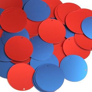 30mm Sequins Blue Red Matte Silk Frost
