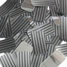 Rectangle Sequin 1.5" Black Gray Corrugated Stripe Metallic
