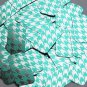 Rectangle Sequin 1.5" Teal Silver Houndstooth Pattern Metallic