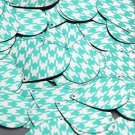 Teardrop Sequin 1.5" Teal Silver Houndstooth Pattern Metallic
