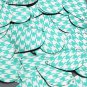 Teardrop Sequin 1.5" Teal Silver Houndstooth Pattern Metallic