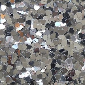 Silver Heart Sequin 6mm (1/4") Confetti Glitter Metallic No hole Costume Craft