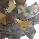 Long Diamond Sequin 1.75" Camo Brown Green Camouflage Gold Metallic