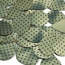 Teardrop Sequin 1.5" Black Polka Dot on Gold Metallic