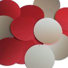 Round 2" Sequins Red Gold Matte Silk Frost Matte Silk Frost