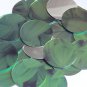 Round Sequin 1.5" Green Leaf Hosta Silver Metallic