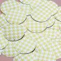 Round Sequin 1.5" Yellow Silver Houndstooth Pattern Metallic