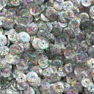 SEQUIN FACET 8mm Cup Loose PAILLETTE ~ ULTRA Silver Laser Hologram Metallic