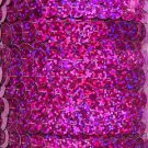 Pink Fuchsia Hologram Reflective Sequin Trim 10mm flat strung. Made in USA.