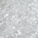 6mm Sequins Crystal White Raw Silk Illusion. Made in USA