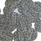 Round Sequin 1.5" Grass Weave Knitted Look Light Brown Opaque