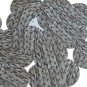 Round Sequin 1.5" Grass Weave Knitted Look Light Brown Opaque
