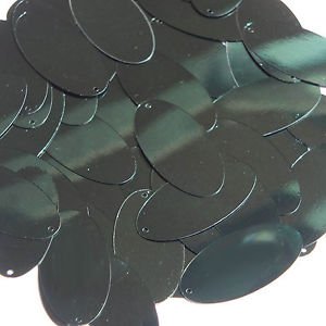 Forest Green Metallic Sequins Oval 1.5 inch Large Couture Paillettes