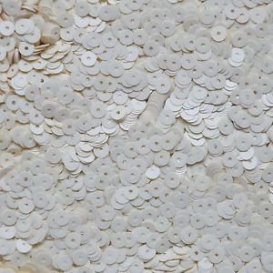 5mm Flat Sequin ~ Opaque Eggshell White ~ Loose Paillette Made in USA