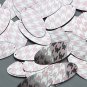 Oval Sequin 1.5" Pink Silver Houndstooth Pattern Metallic
