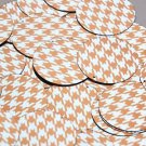 Round Sequin 1.5" Orange Silver Houndstooth Pattern Metallic