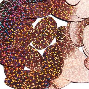 Copper Hologram Multi Reflective Sequins Oval 1.5" Large Couture Paillettes