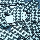 Rectangle Sequin 1.5" Black Silver Houndstooth Pattern Metallic