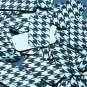 Rectangle Sequin 1.5" Black Silver Houndstooth Pattern Metallic