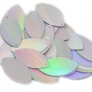 Silver Lazersheen Metallic Navette Leaf 1.5" Couture Sequin Paillettes.