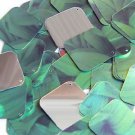Square Diamond Sequin 1.5" Green Leaf Hosta Silver Metallic