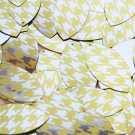 Navette Leaf Sequin 1.5" Yellow Silver Houndstooth Pattern Metallic