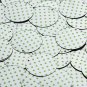 Round Sequin 30mm Lime Green Polka Dot on Silver Metallic