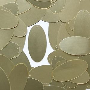 Gold Matte Silk Frost Sequins Oval 1.5" Large Couture Paillettes