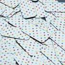 Rectangle Sequin 1.5" Multicolor Polka Dot on Silver Metallic