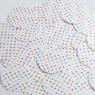 Round Sequin 1.5" Multicolor Polka Dot on White Opaque