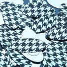Navette Leaf Sequin 1.5" Black Silver Houndstooth Pattern Metallic