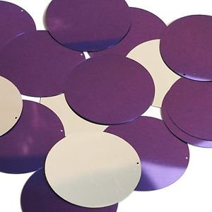 Purple Silver Metallic Sequin Round 50mm Couture Paillettes