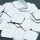 Square Diamond Sequin 1.5" Pink Polka Dot on Silver Metallic