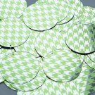 Round Sequin 1.5" Lime Green Silver Houndstooth Pattern Metallic