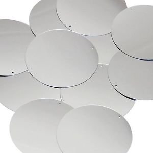 Silver Metallic 2 hole Sequin Round 60mm Couture Paillettes