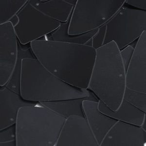 Black Opaque Glossy Shiny Fishscale Fin 1.5" Couture Sequin Paillettes