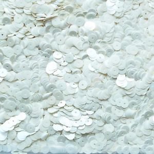 6mm Flat Loose Sequin Paillette Opaque French White Pearl Made in USA