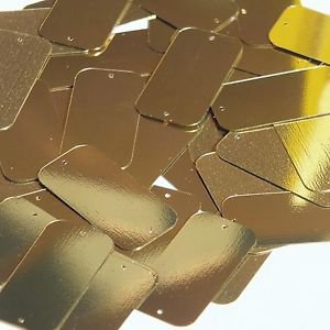 Gold Metallic Sequin 2 hole Rectangle 1.5 inch Couture Loose Paillettes