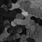 8mm Flat SEQUIN PAILLETTES ~ Opaque BLACK Shiny ~ Round Disc ~ Made in USA.