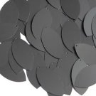 Navette Leaf Sequin 1.5" Black Matte Silk Frost