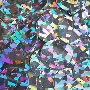 Sequin 30mm Round Silver Northern Lights Reflective Couture Paillettes