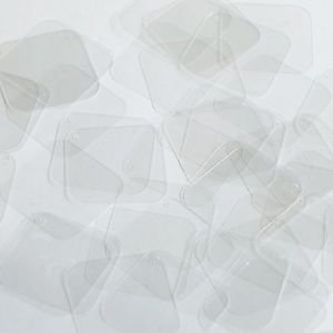 Square Diamond Sequin 1.5" Crystal Clear Transparent See-Thru