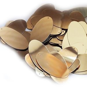 Gold Shiny Metallic Sequins Oval 1.5" Large Couture Paillettes