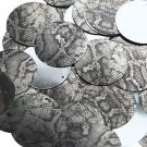 30mm Sequins Gray Black Snakeskin Reptile Pattern Metallic