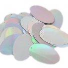 Silver Lazersheen Reflective Metallic Sequins Oval 2" Large Couture Paillettes