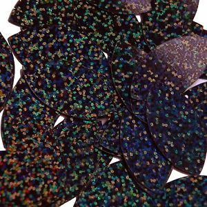 Black Galactic Navette Leaf Sequins Glitter Hologram 1.5 inch Couture Paillettes
