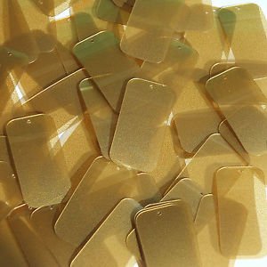 Caramel Gold Transparent Sequins Rectangle 1.5 inch Couture Paillettes