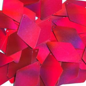 Red Lazersheen Sequins Long Diamond Reflective 1.75 inch Couture Paillettes