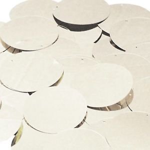 Silver Shiny Metallic Sequins Shiny Round 1.5" Large Couture Paillettes