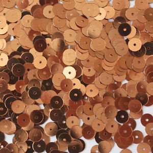 6mm Flat SEQUIN PAILLETTES ~ Premium COPPER Metallic ~ Round ~ Made in USA